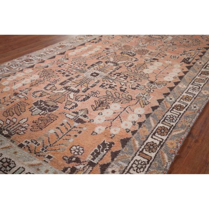 Lilian Persian Vintage Runner Rug Hand-Knotted Wool Carpet - 3'8" x 9'9"