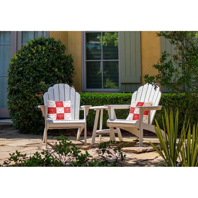 Sweet Bows and Hearts Indoor/Outdoor Throw Pillow