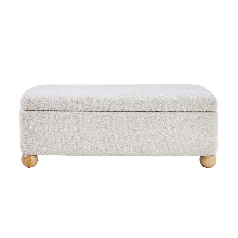 Walker Edison Contemporary Boucle Large Storage Ottoman