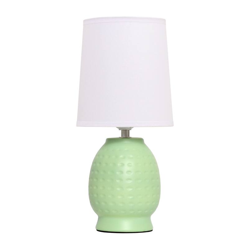 Petite Dimpled Ceramic Table Lamp with Tapered Shade - 12.5" - Lime Green