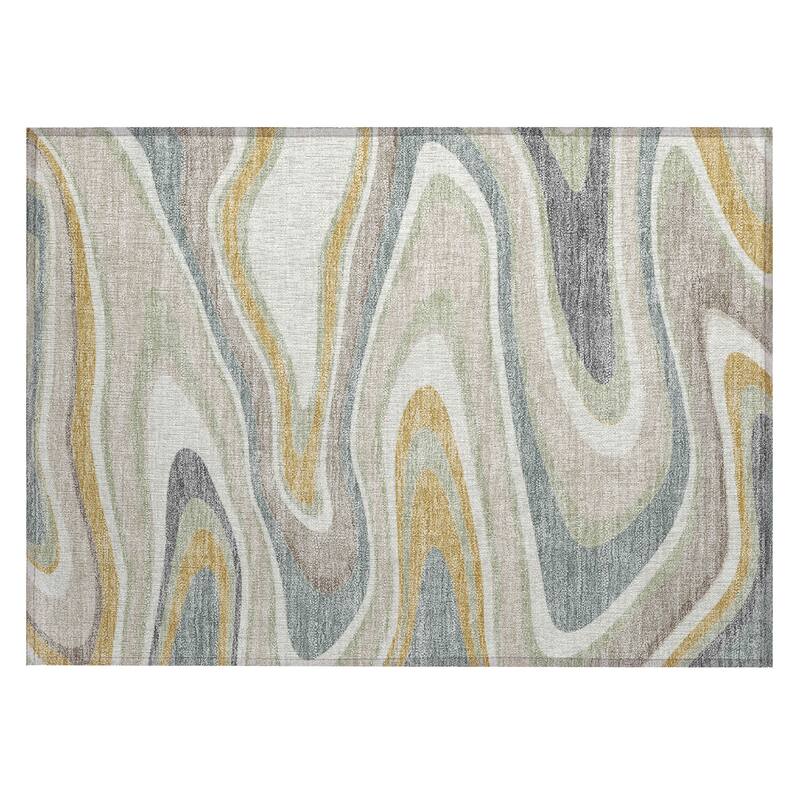 Machine Washable Indoor/ Outdoor Abstract Busey Chantille Rug