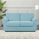 preview thumbnail 124 of 149, Subrtex 9-Piece Stretch Sofa Slipcover Sets with 4 Backrest Cushion Covers and 4 Seat Cushion Covers Loveseat - Light Blue