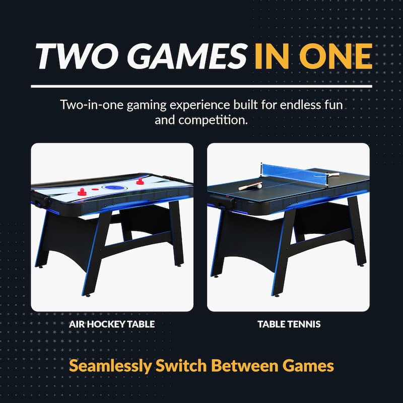 Hathaway Bandit 5-ft Air Hockey Table with Table Tennis Top