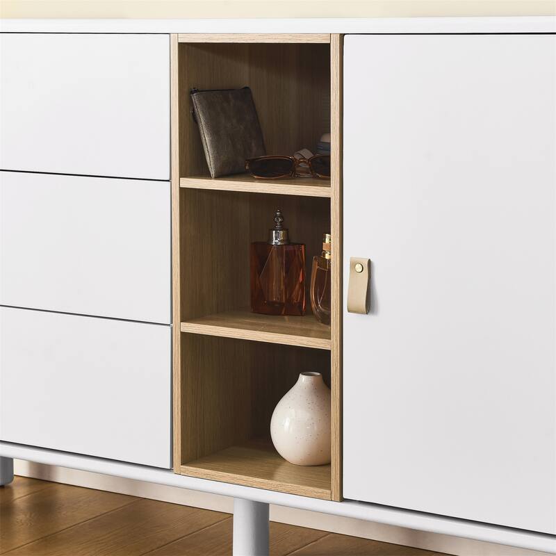Storage Cabinet with Doors and Drawers