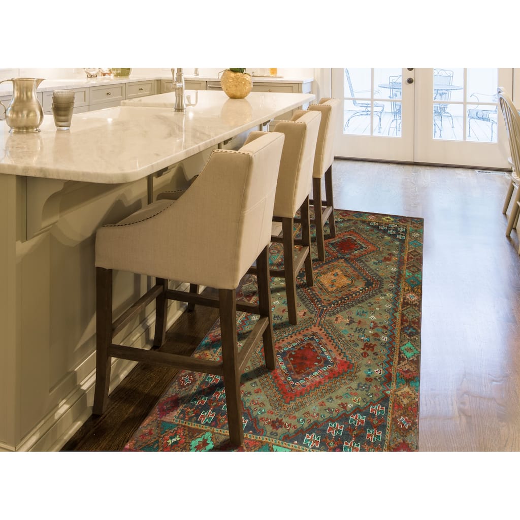 Fine Vintage Distressed Zakia Grey/Charcoal Runner - 3'0" x 7'8"