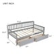 preview thumbnail 14 of 25, Kids Daybed Wood Sofa Bed with Pull-out Storage Drawers Twin Size Platform Storage Bed with Headboard Footboard Guardrails