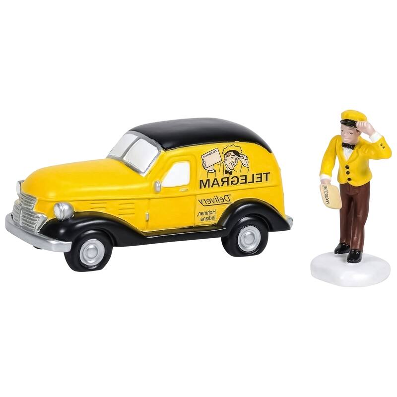 2 Department 56 Old Man's Telegram Delivered Christmas Figurines