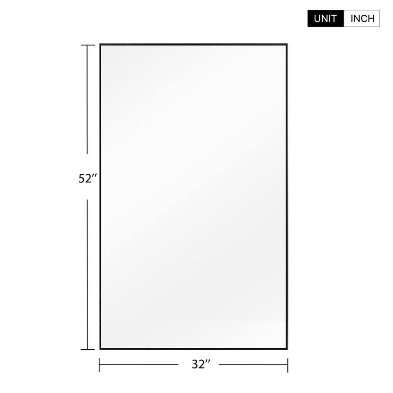 Modern Aluminum Alloy Thin Framed Full Length Floor Mirror