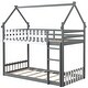 preview thumbnail 15 of 20, Twin Over Twin Bunk Bed with Fence and Ladder for Kids