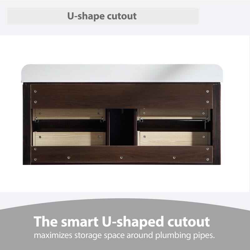 Modland 48" Fluted Floating Vanity with Sink - 48 inch