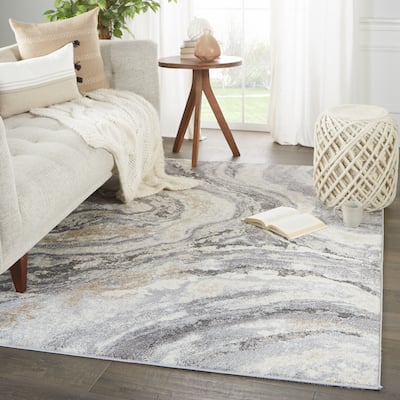 Gatlin Abstract Gray/ Cream Area Rug