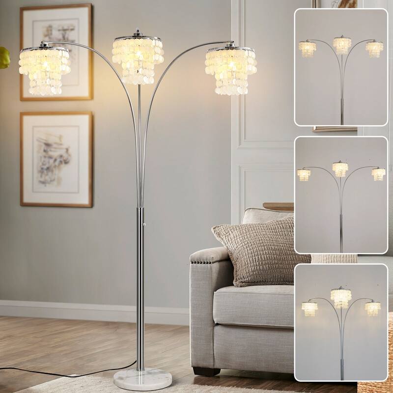 Brio 90" 3-Light Modern Arc Floor Lamp - 90