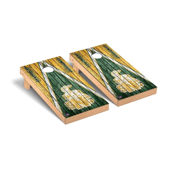 slide 2 of 5, St. Norbert Green Knights Weathered Cornhole Board Set