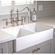 preview thumbnail 8 of 14, Turner Crisp White Fireclay 33" Double Bowl Farmhouse Apron Front Undermount Kitchen Sink and Drains