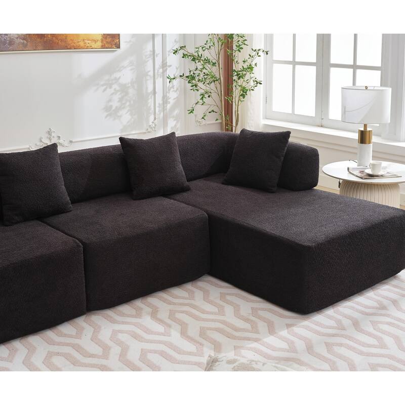 Modern Minimalist 140" L-Shape Couch