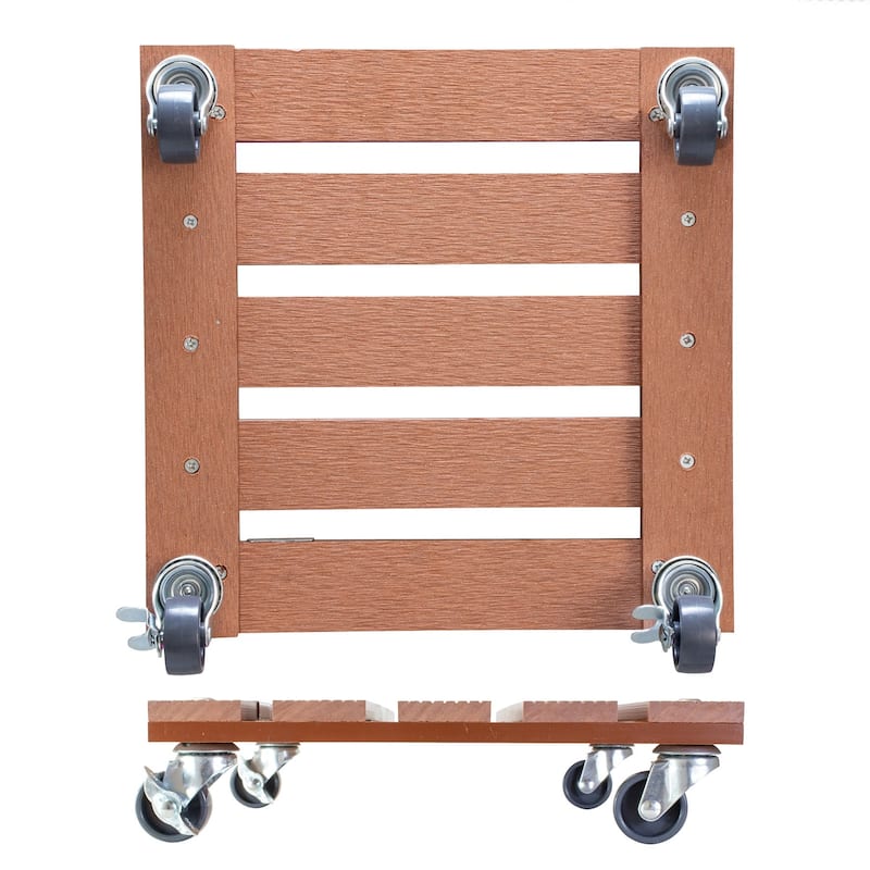 WAGNER design yourself 11.4" Square WPC Plant Caddy, Indoor/Outdoor, with Brakes