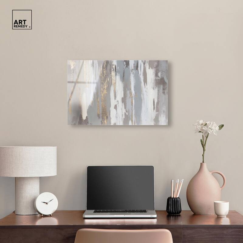 Flooding Gold II Acrylic by Art Remedy, Ready to Hang
