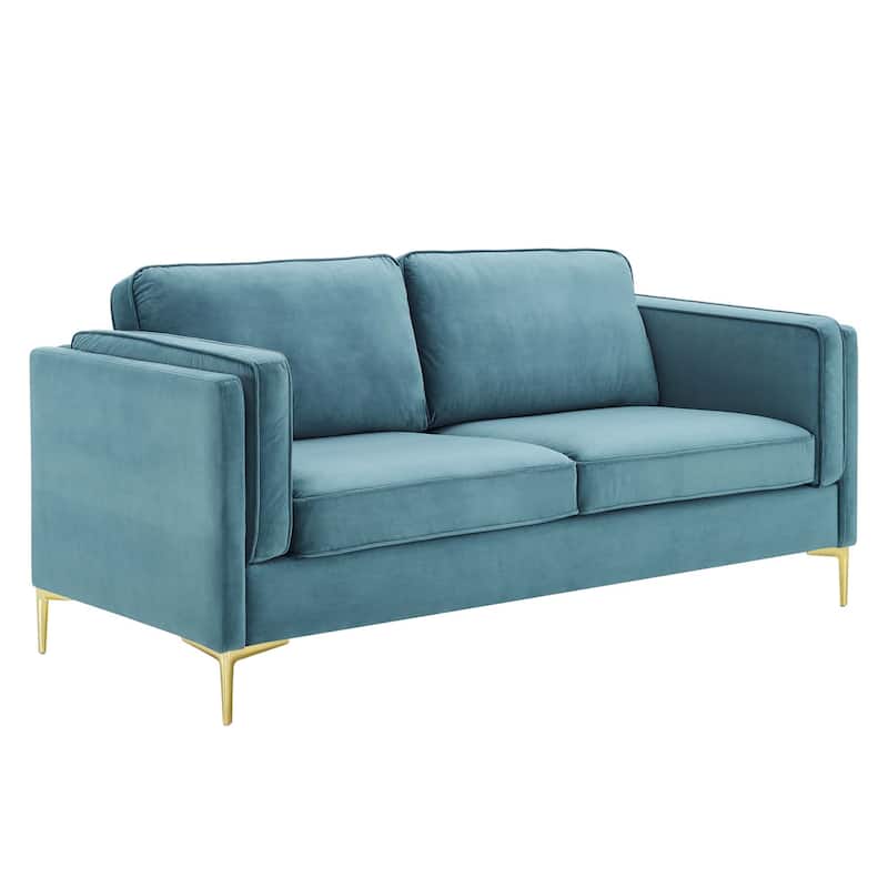 Kaiya Performance Velvet Sofa - Beige