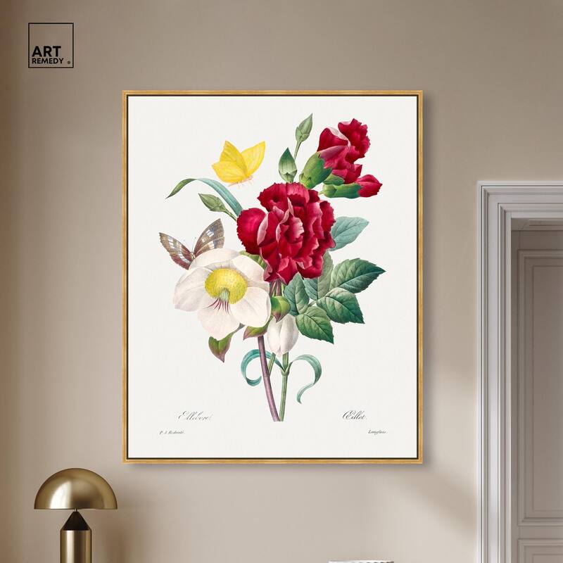 Winter Rose and Carnation Canvas by Art Remedy