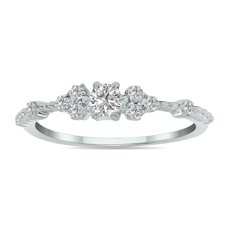 Marquee 1/3 CTW Lab Grown Diamond Ring in 10K White Gold (F-G Color, VS1- VS2 Clarity)