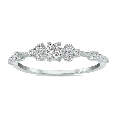 Marquee 1/3 CTW Lab Grown Diamond Ring in 10K White Gold (F-G Color, VS1- VS2 Clarity)