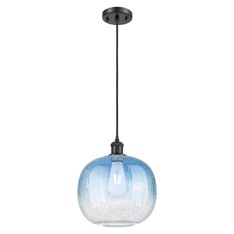 Innovations Lighting Endless Possibilities Ballston - Brookhaven Sphere - 1 Light 11" Cord Hung Mini Pendant - Matte Black/Sapphire Blue