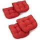 preview thumbnail 7 of 62, 19-inch U-Shaped Microsuede Chair Cushion (Set of 1, 2, or 4) Set of 4 - Cardinal Red