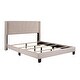 preview thumbnail 23 of 25, Queen Size Glam Velvet Wingback Upholstered Platform Bed with Foam Padded Headboard / Box Spring Needed / Fit up to 500LBS