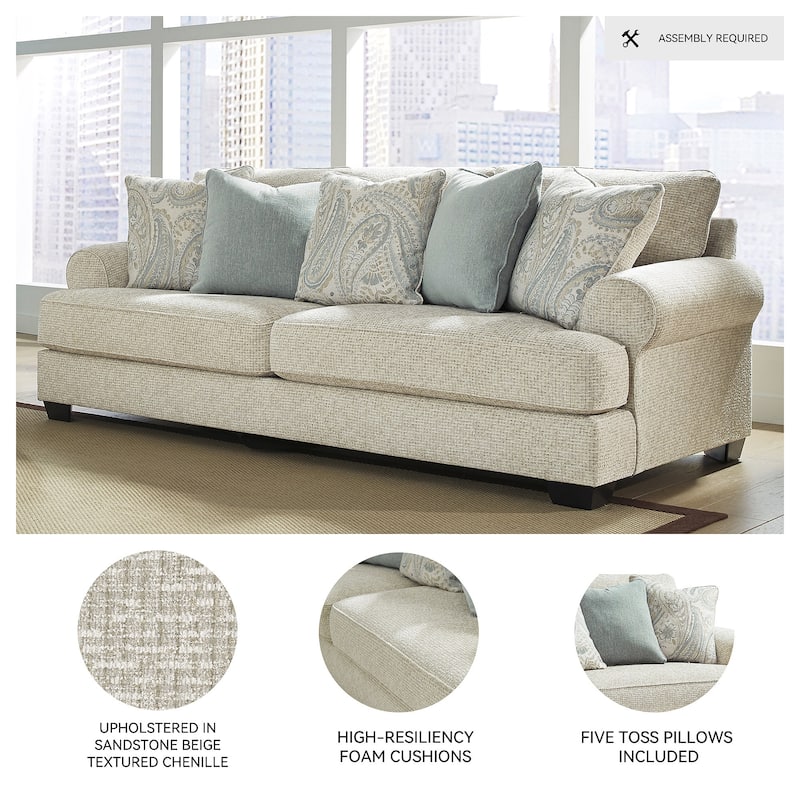 Signature Design by Ashley Monaghan Beige Sofa - 98" W x 45" D x 39" H
