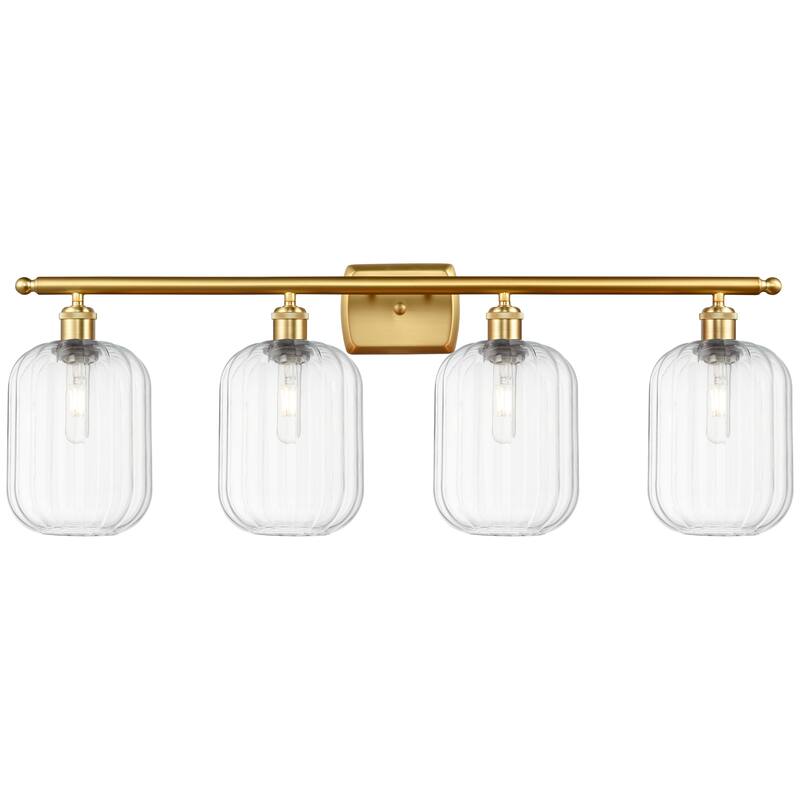Innovations Lighting Endless Possibilities Ballston - Preston - 4 Light 37" Jar Shade Bath Vanity Light - Clear/Satin Gold