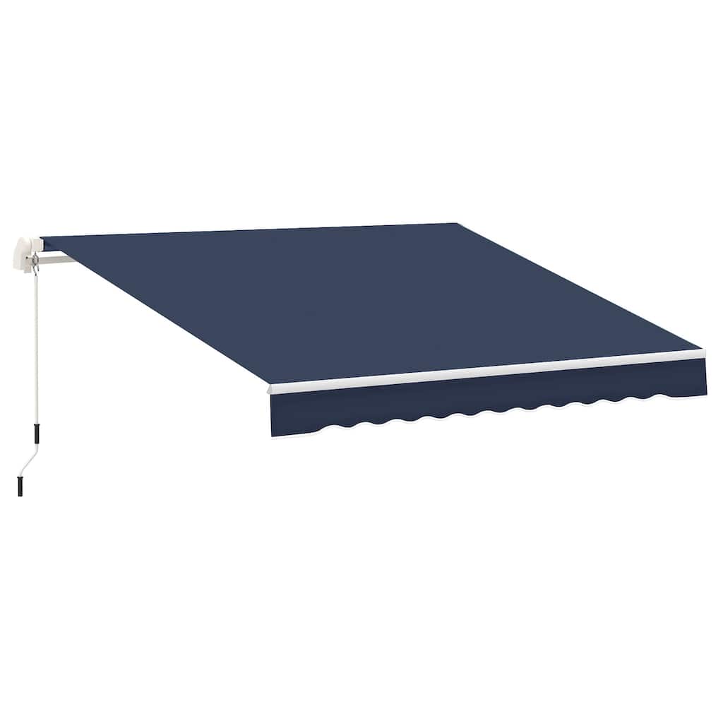 10x8ft Retractable Patio Awning with Manual Crank, UV & Water-Resistant Fabric, Aluminum Frame for Deck, Balcony, Yard