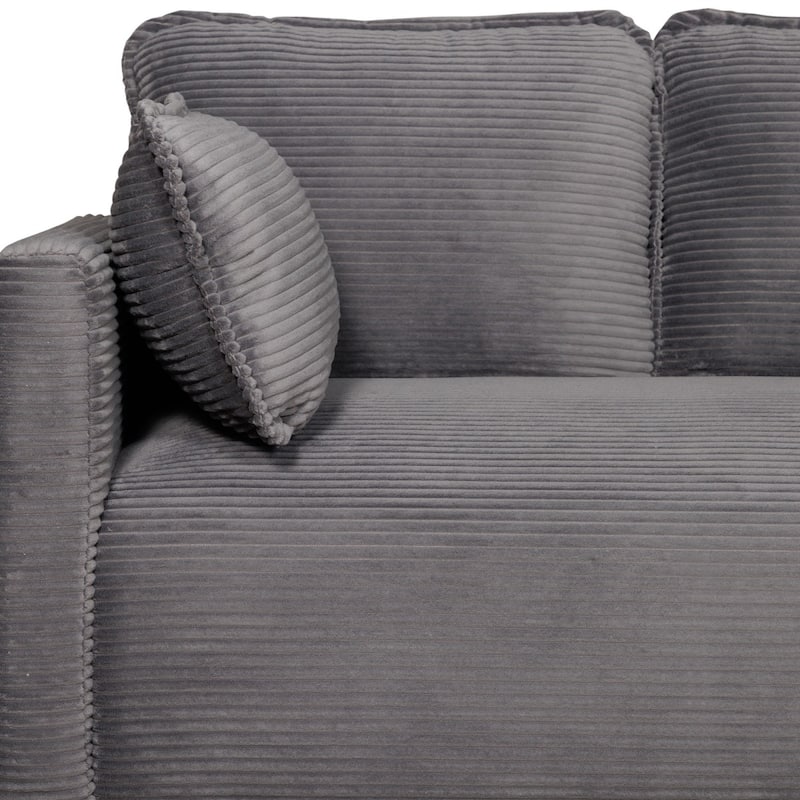 48.03" Soft Corduroy 2-Seater Sofa with Side Storage Pocket
