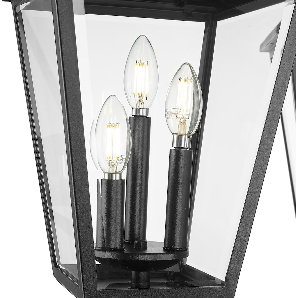 Talbot 3 Light Outdoor Post Mount Fixture in Black
