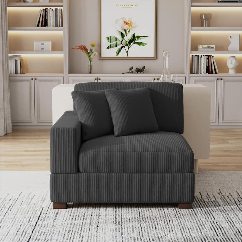 Corduroy Armchair Sofa Corner Chairs With Pillows