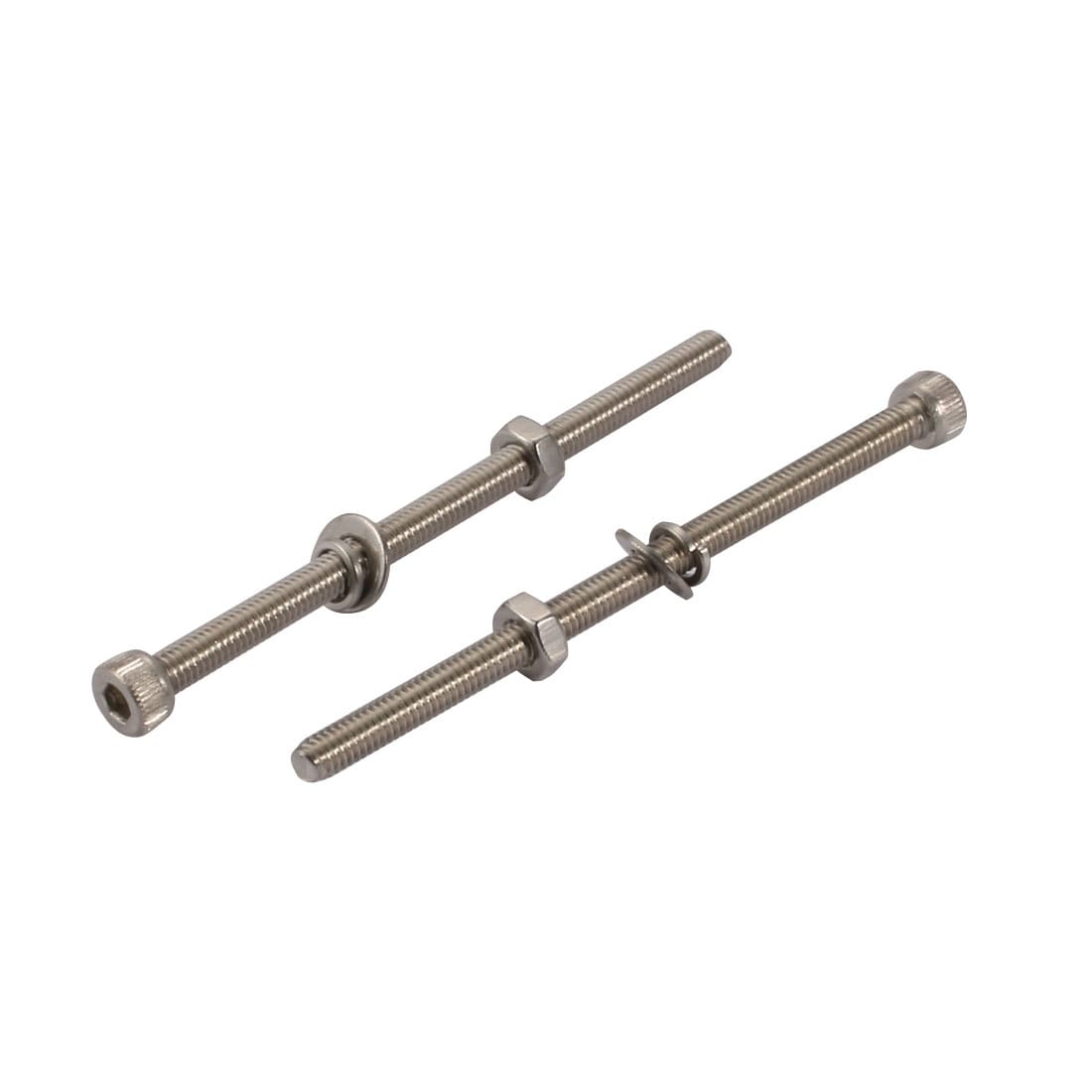 10pcs M4x40mm 304 Stainless Steel Knurled Hex Socket Head Bolts Nuts w Washers