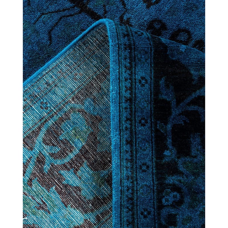 Vibrance, One-of-a-Kind Hand-Knotted Area Rug - Blue, 6' 0" x 8' 9" - 6' 0" x 8' 9"