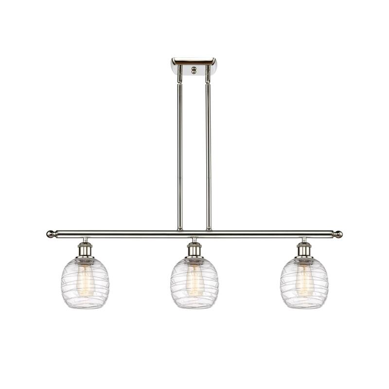 Innovations Lighting 516-3I-10-36 Belfast Linear Belfast 3 Light 36" - Polished Nickel / Deco Swirl