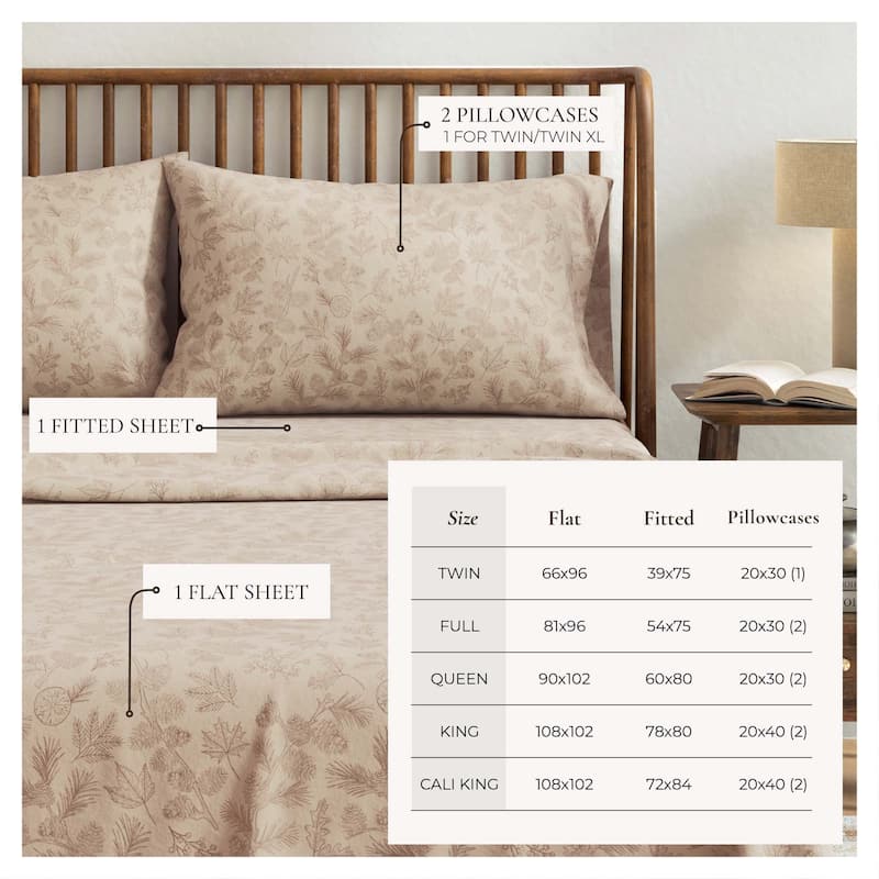 Linery & Co. Ultra-Soft Turkish Cotton Flannel Lodge Print Sheet Set