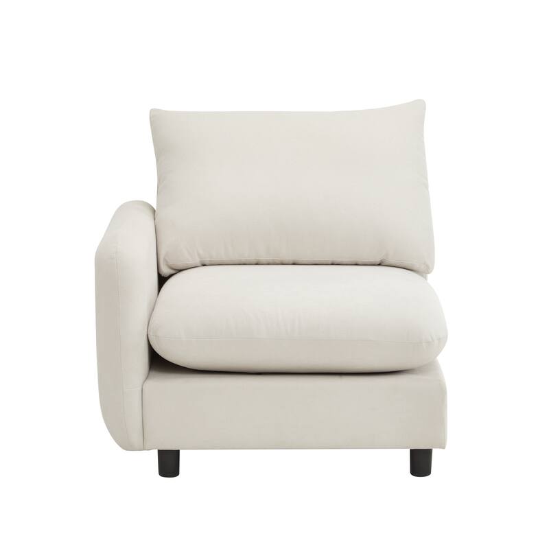 Christopher Knight Home - Evelyn Modern 2-Seater Modular Upholstery Sectional Loveseat Sofa with Ottoman