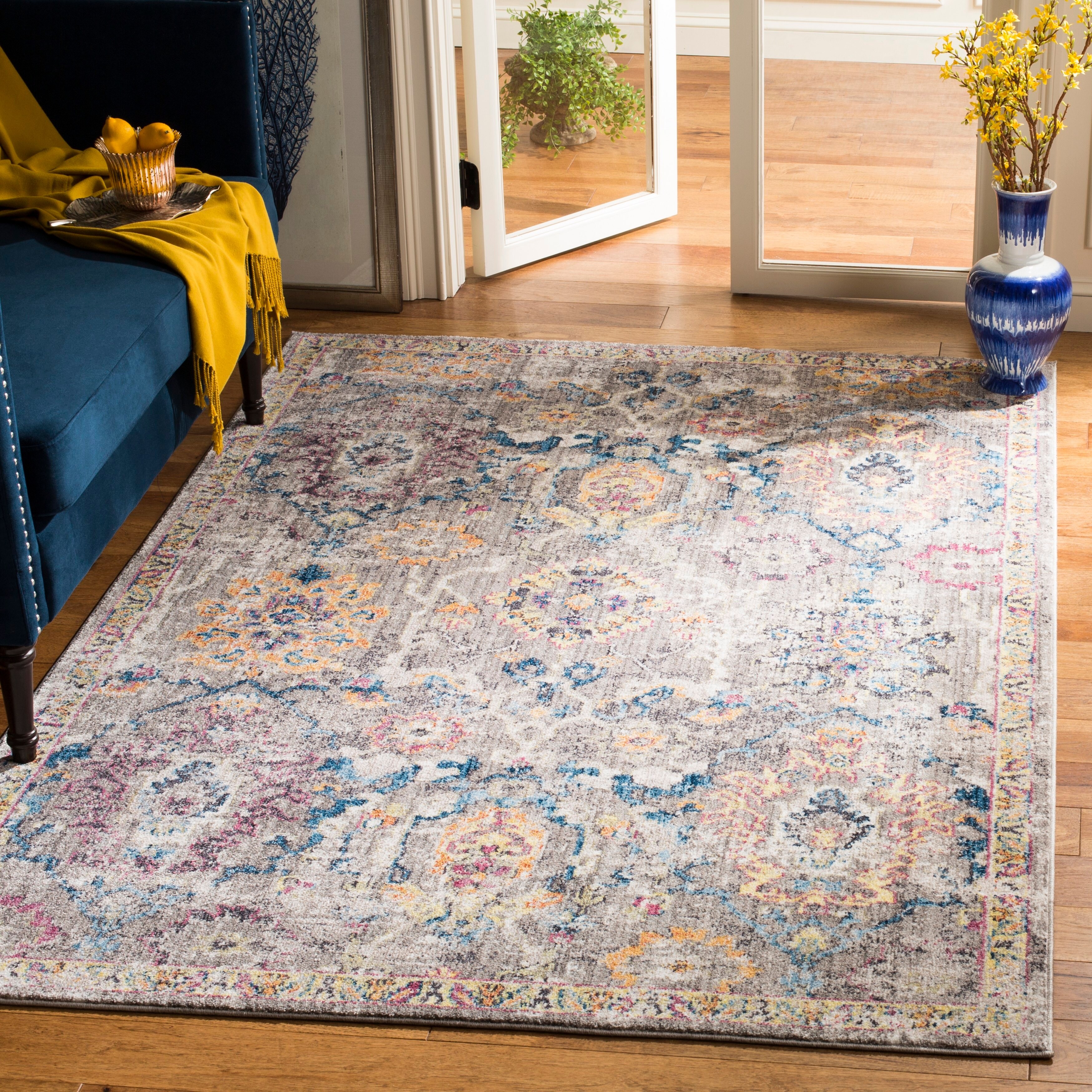 Shop Safavieh Bristol Nautical Coastal Grey Blue Polyester Rug 10 X 14 10 X 14 Overstock 26289583