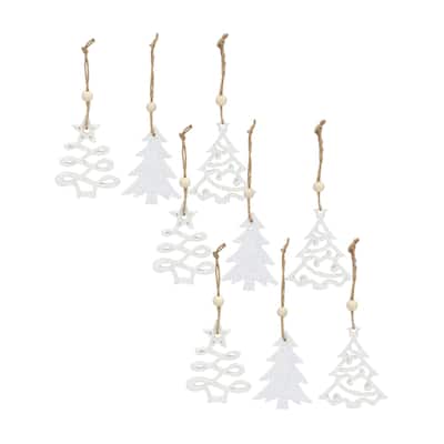 Wood Tree Ornament (Set of 9)