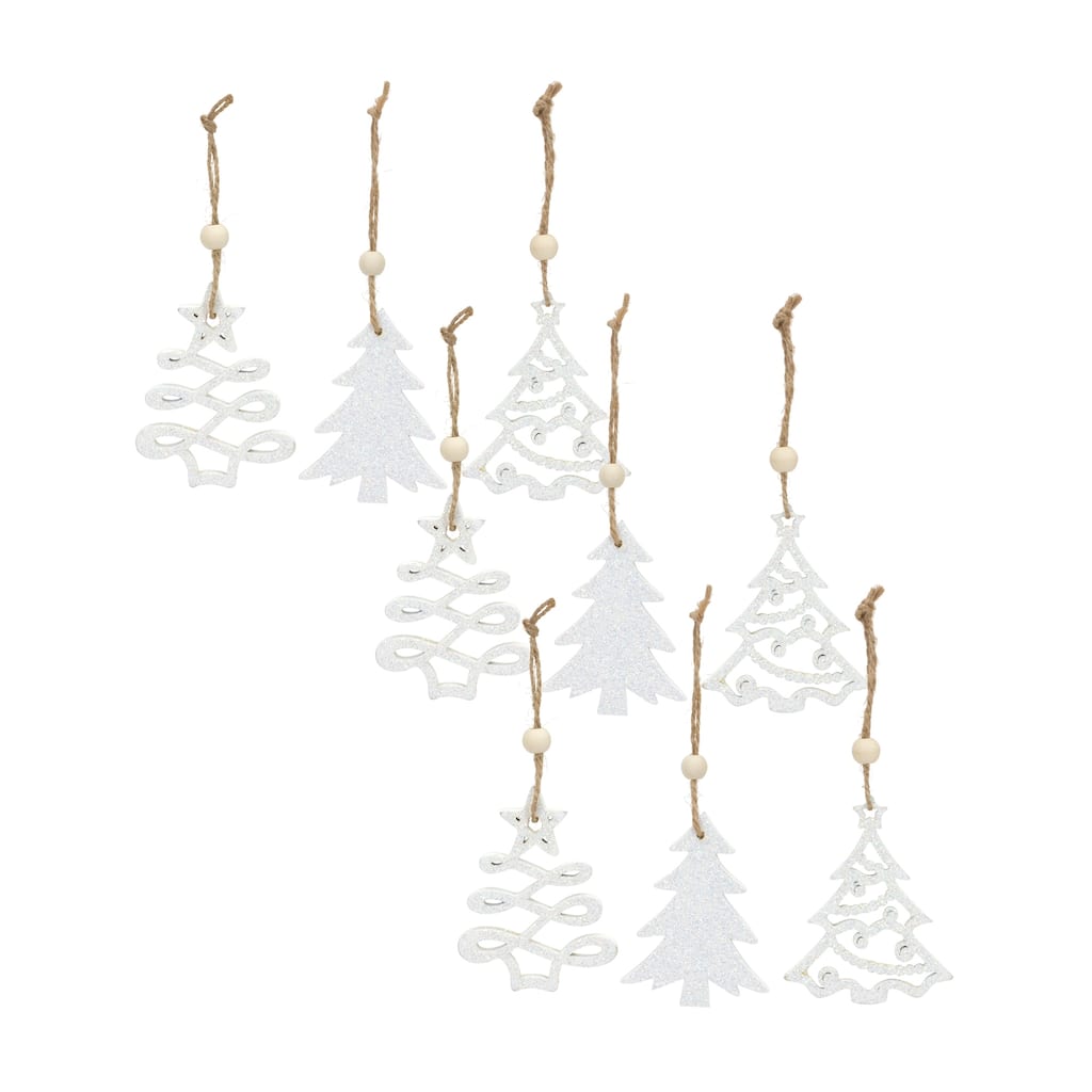 Wood Tree Ornament (Set of 9)