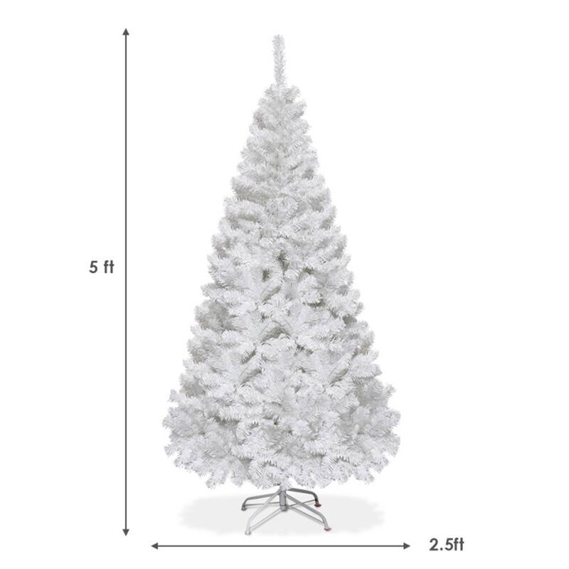 Clihome 5-8 ft White Artificial PVC Christmas Tree - 5 Foot