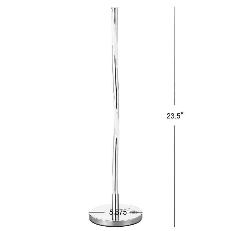 Cairo 23.5" LED Integrated Table Lamp, Chrome by JONATHAN Y