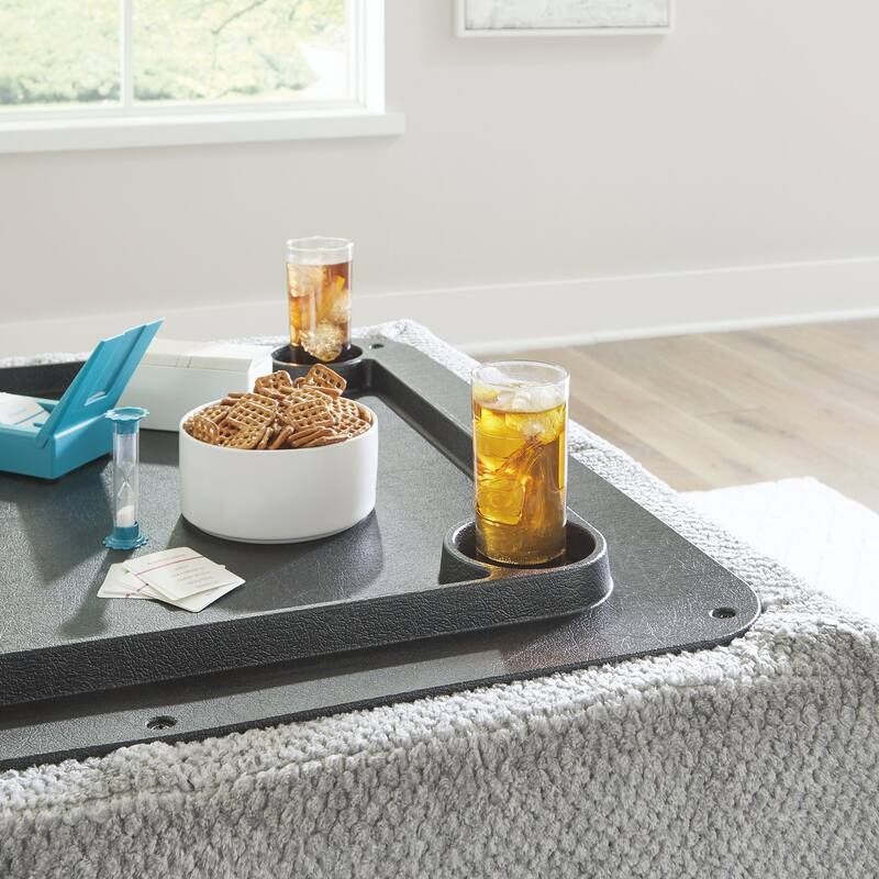 Signature Design by Ashley Casselbury Cement Ottoman with Storage