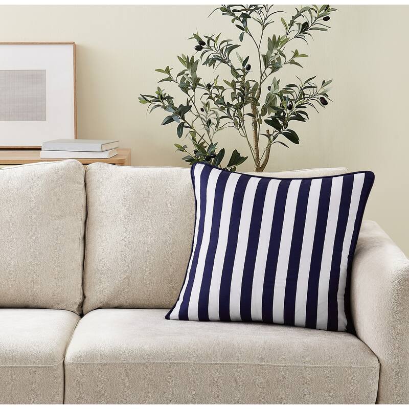 Brooklyn Loom Levi Stripe 20x20 Decorative Pillow with Removable Cover