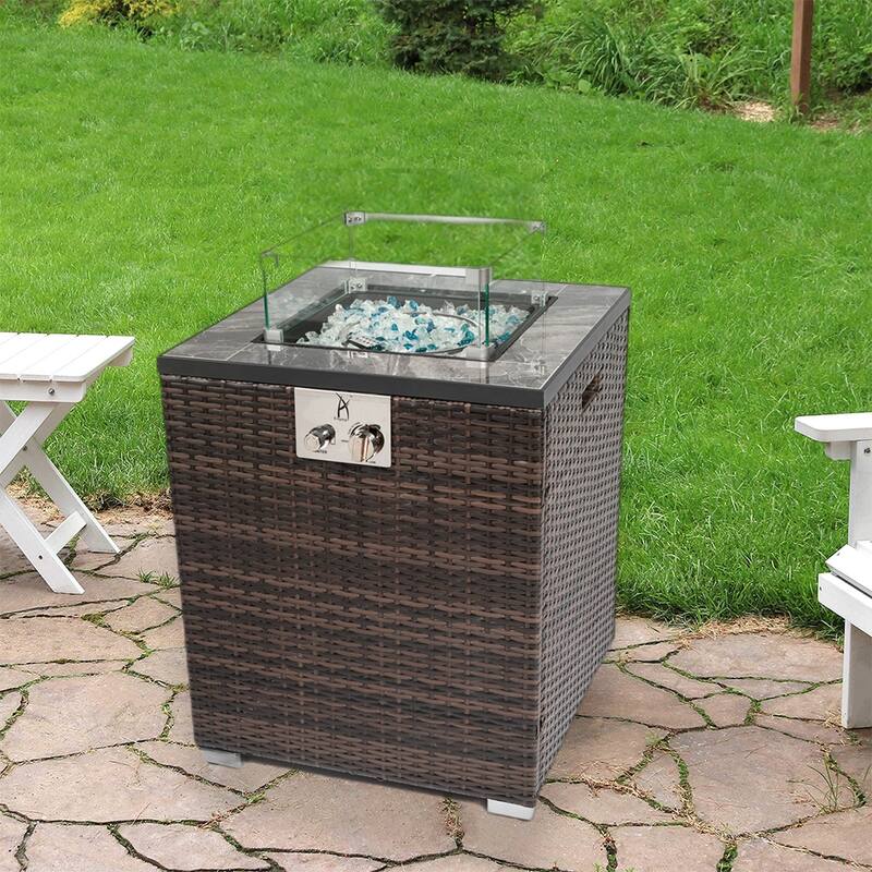 23.6"W Outdoor Fire Pit Column, Propane Fire Column for Decor, Garden - 29“H