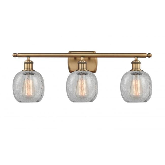 Innovations Lighting Belfast 3 Light 26" Wide Bathroom Vanity Light - Brushed Brass / Clear Crackle