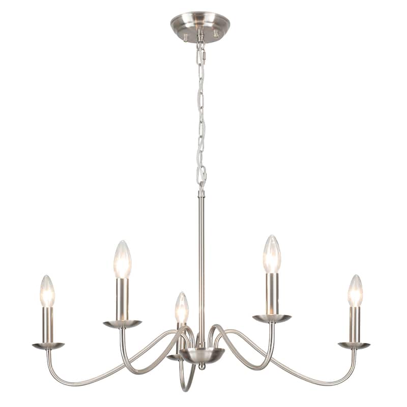 5-Light Rustic Farmhouse Candle Chandelier for Bedroom, Kitchen, Living Room and Foyer