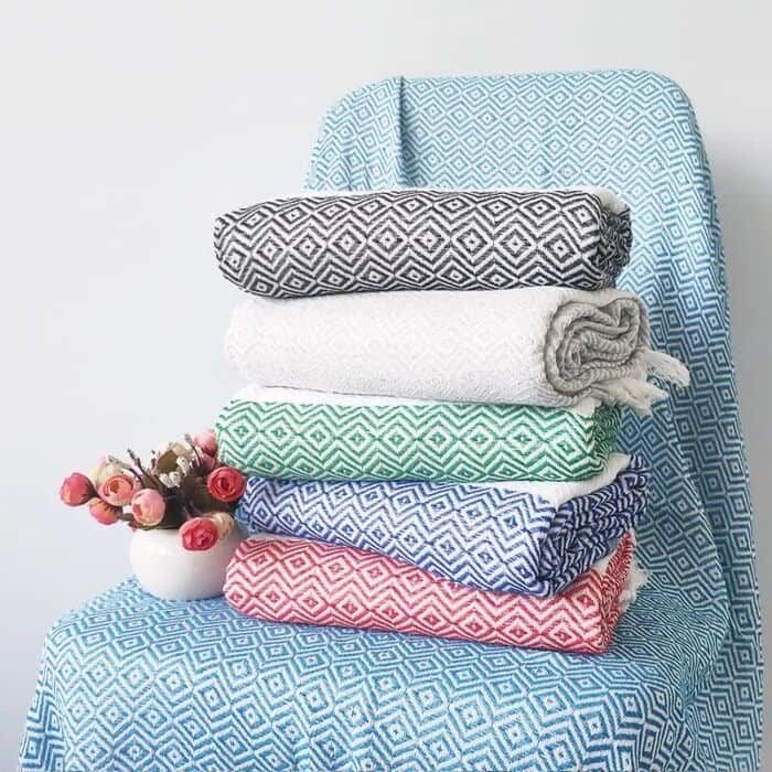 STP Goods Rombus Beach Cotton Blanket w/ Fringe